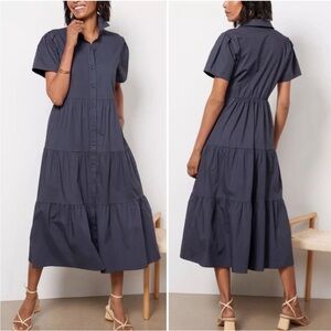 EVEREVE Evelyn button down Taupe dress